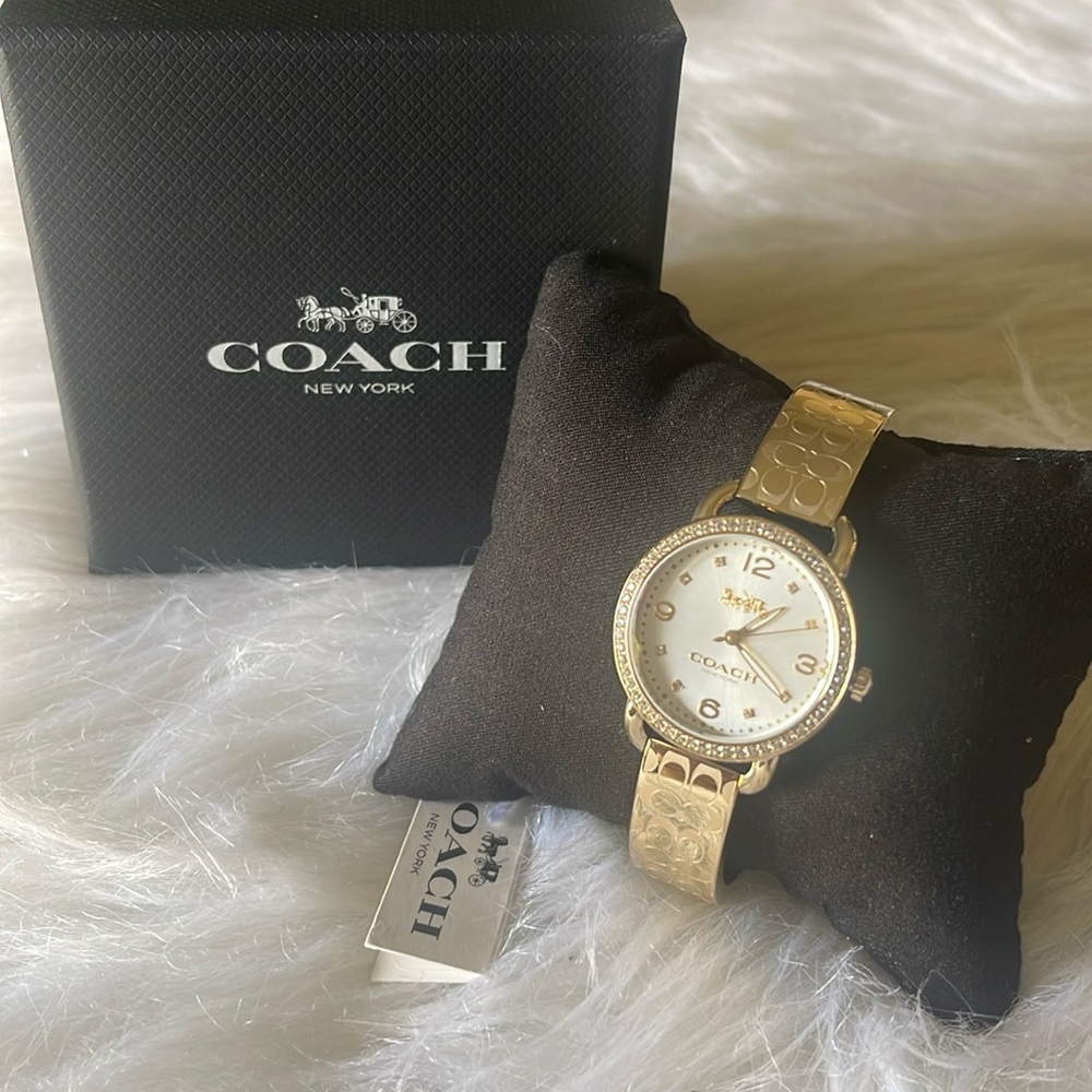 Coach Delancey Gold Tone Stainless St. Swarovski Crystal Women's Watch